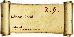 Kóbor Jenő névjegykártya