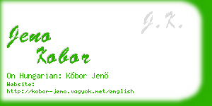 jeno kobor business card