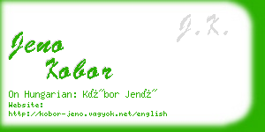 jeno kobor business card